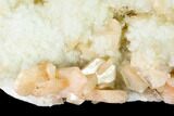 Peach Stilbite Crystals on Quartz - India #153196-2